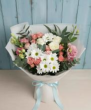 Букет цветов из:  Розы, Лизиантусы и Хризантемы #REPLACE_PRED# Ирклиевская