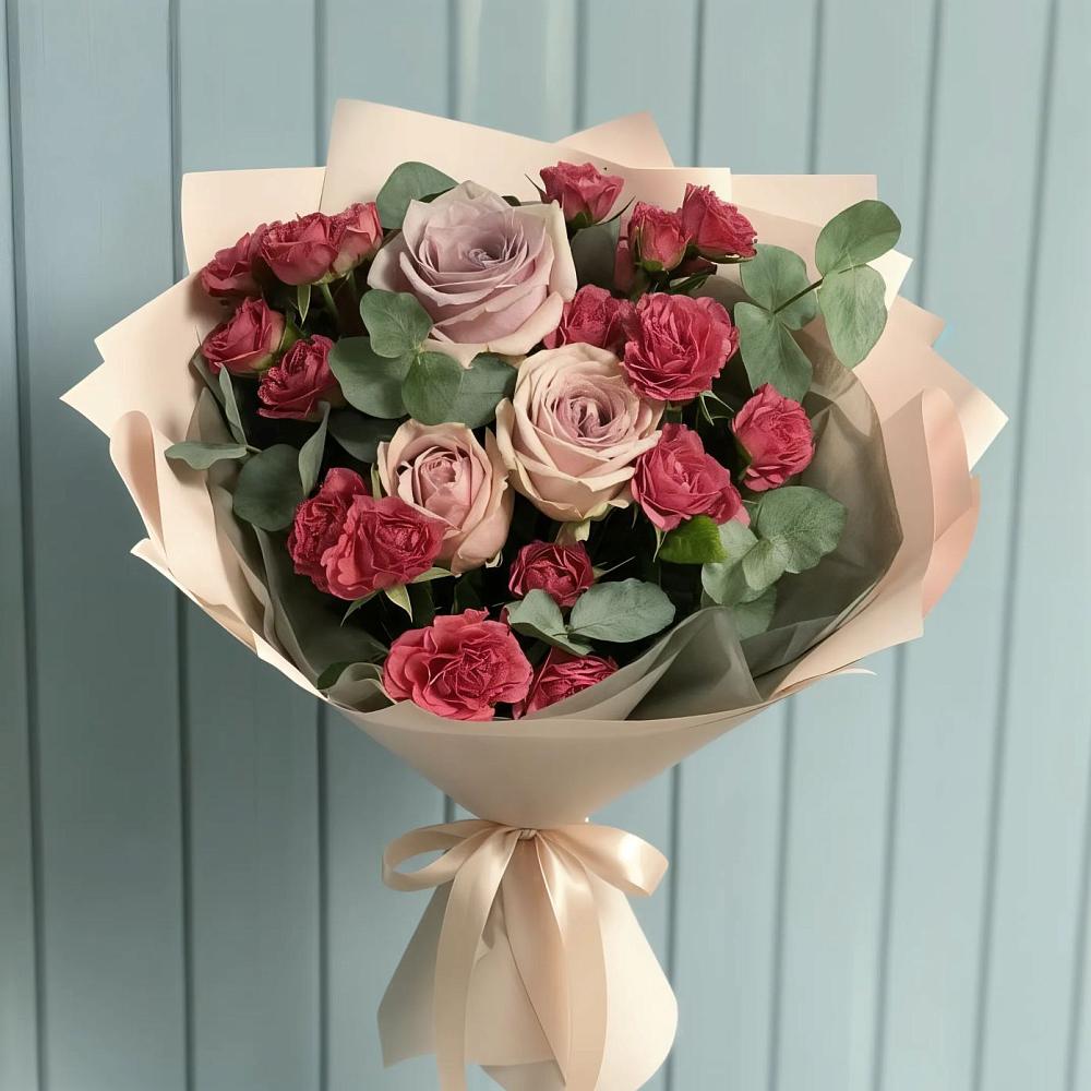 Букет цветов из: Гвоздики и Розы в Ирклиевская