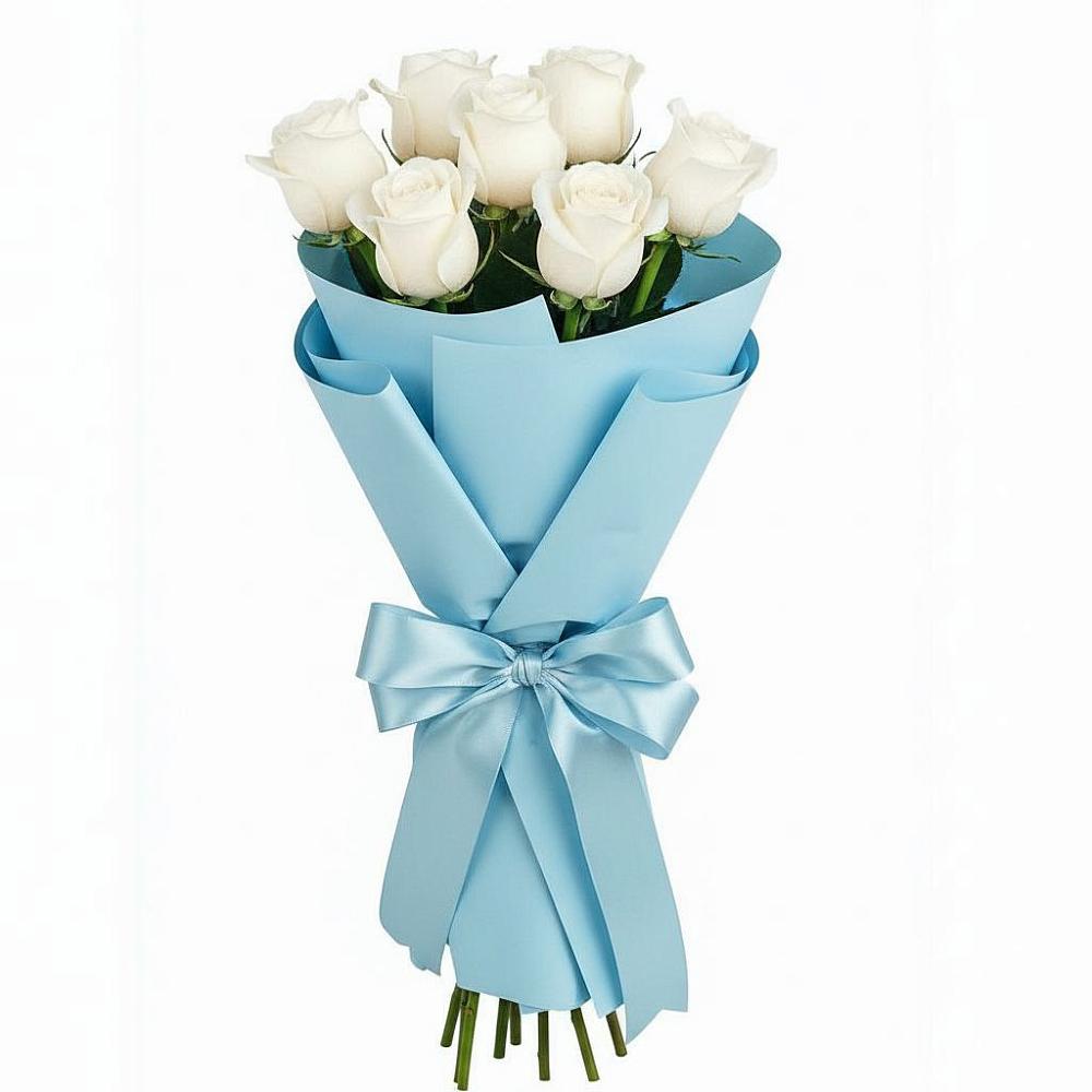 Букет 7 белых роз Проуд в Ирклиевская