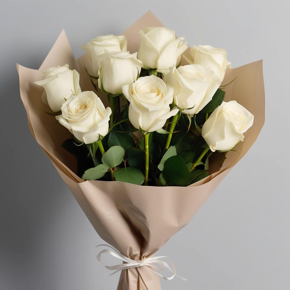 Букет 9 Белых роз Эдлесс Лав в Ирклиевская