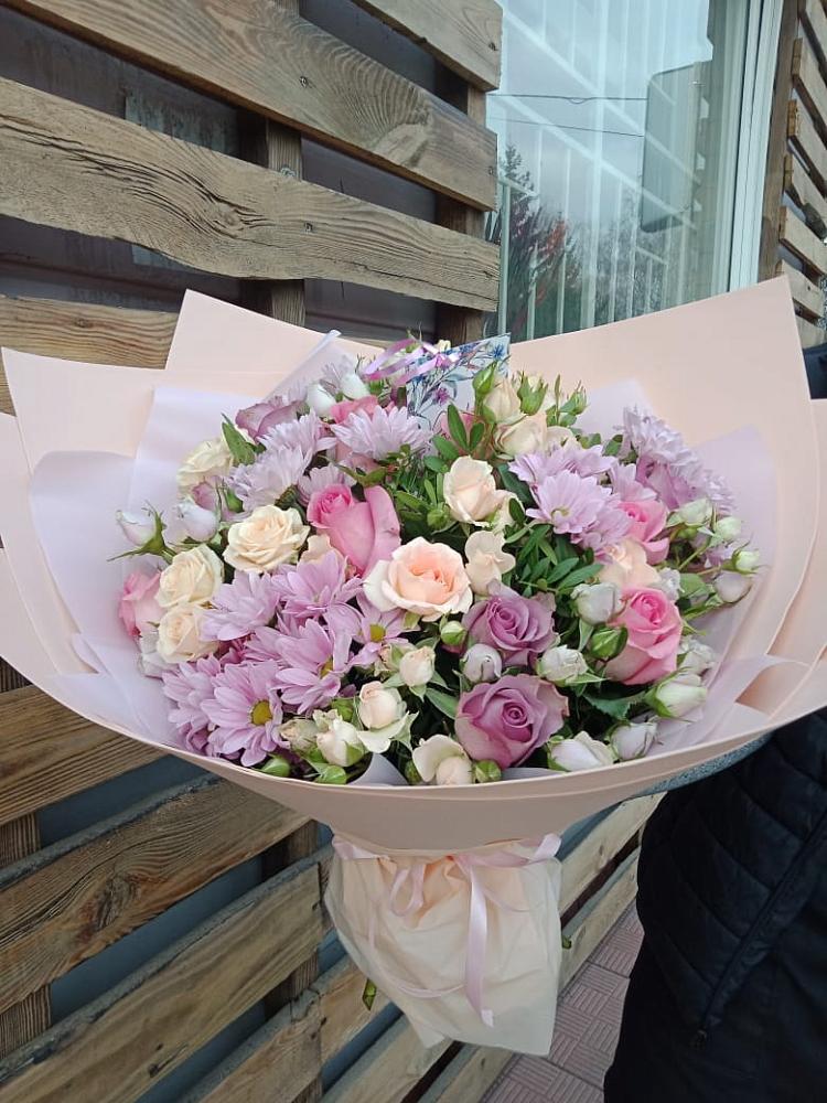 Букет цветов из: Розы и Хризантемы в Ирклиевская