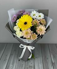 Букет цветов из:  Розы, Герберы и Хризантемы #REPLACE_PRED# Ирклиевская