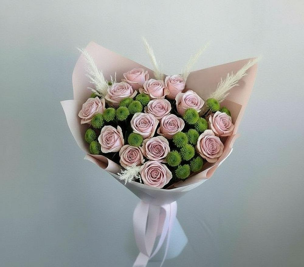 Букет цветов из: Розы и Хризантемы в Ирклиевская