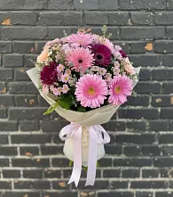 Букет цветов из:  Герберы и Хризантемы в Ирклиевская