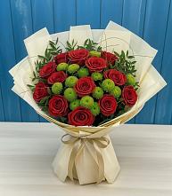Букет цветов из:  Розы и Хризантемы в Ирклиевская