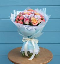 Букет цветов из:  Хризантемы и Розы в Ирклиевская